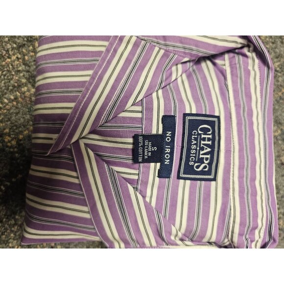 Business Office Button Down Purple Chaps Classics No Iron Size Small Preppy Sz - Picture 5 of 8